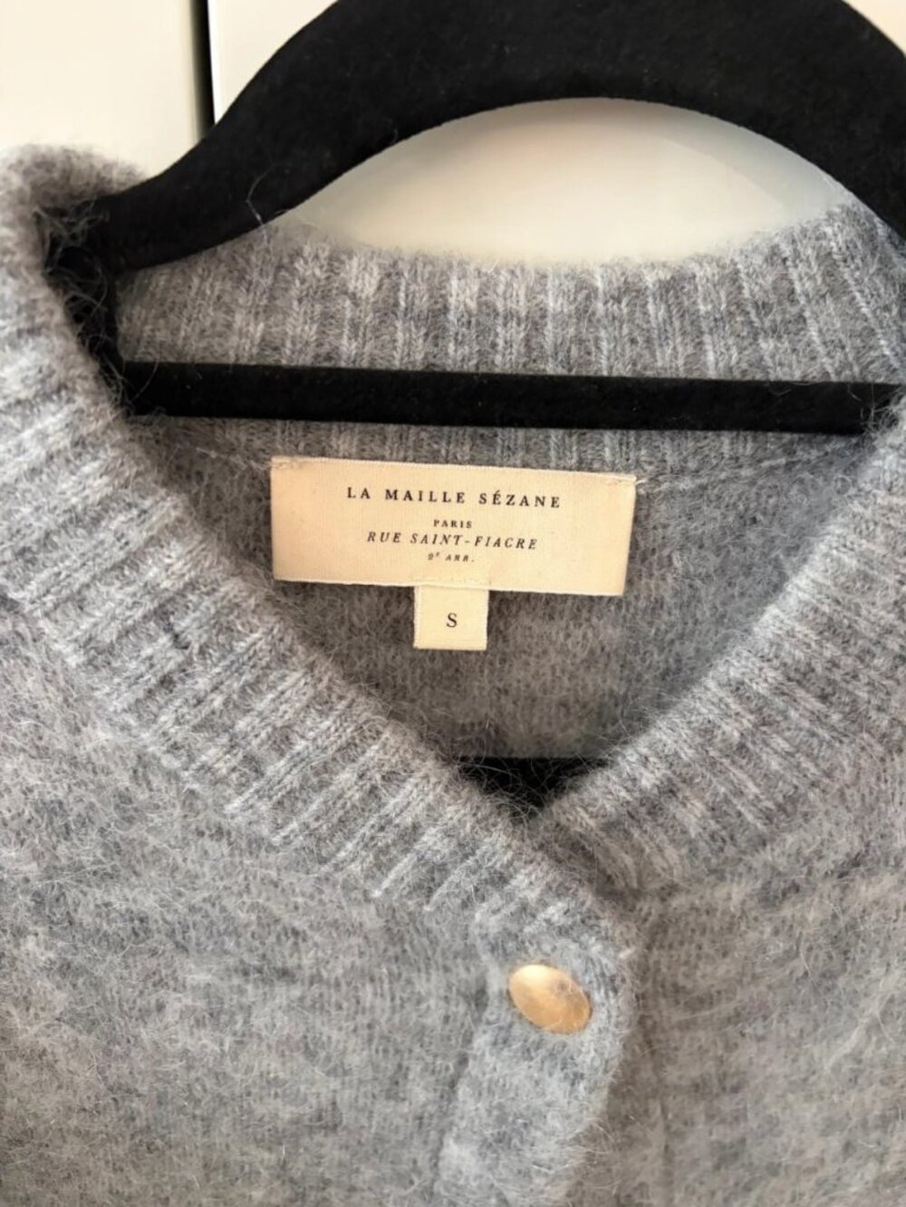 Sezane Grey Wool Blend Bomber Cardigan Women's Size S - Picture 3 of 4